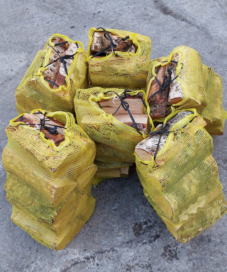 Group of netted logs